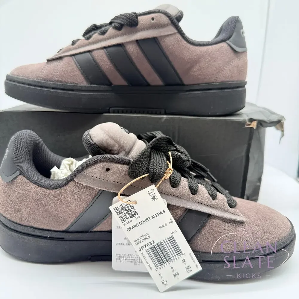 adidas · Grand Court Alpha 00s · Grey/Black · Men's Size 8.5 NIB/NWT